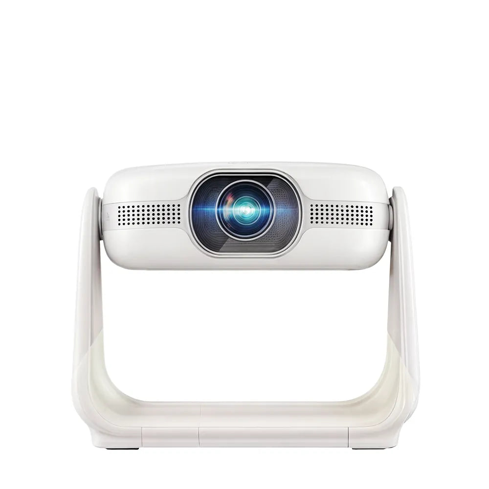 Ayisa Android Smart Projector AK1, Upgraded WiFi 5/6, 1080P Full HD Portable Projector with Built-In Stand, Compatible with TV Stick, Smartphone, HDMI, USB, for Indoor & Outdoor Use